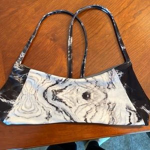 Marble and coral swim suit top